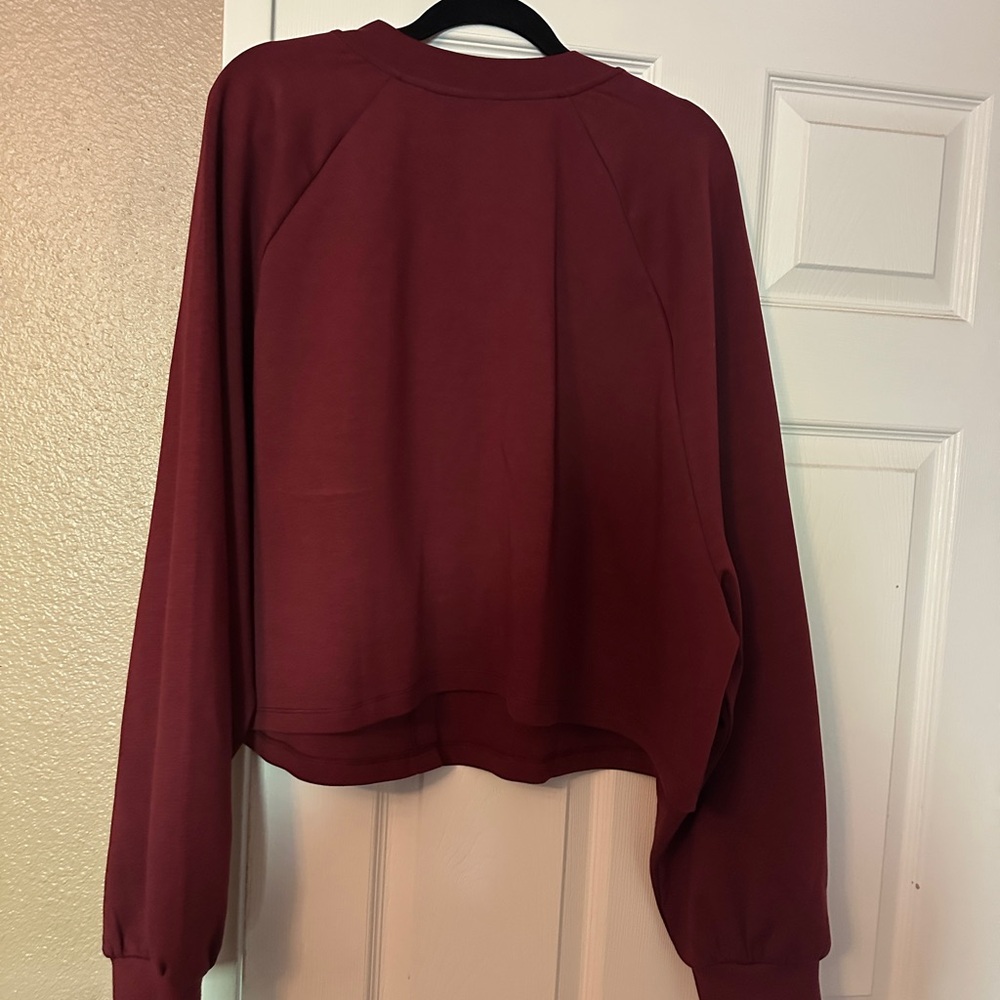 ASOS Deep Red Button-Up Cropped Cardigan - Picture 4 of 4